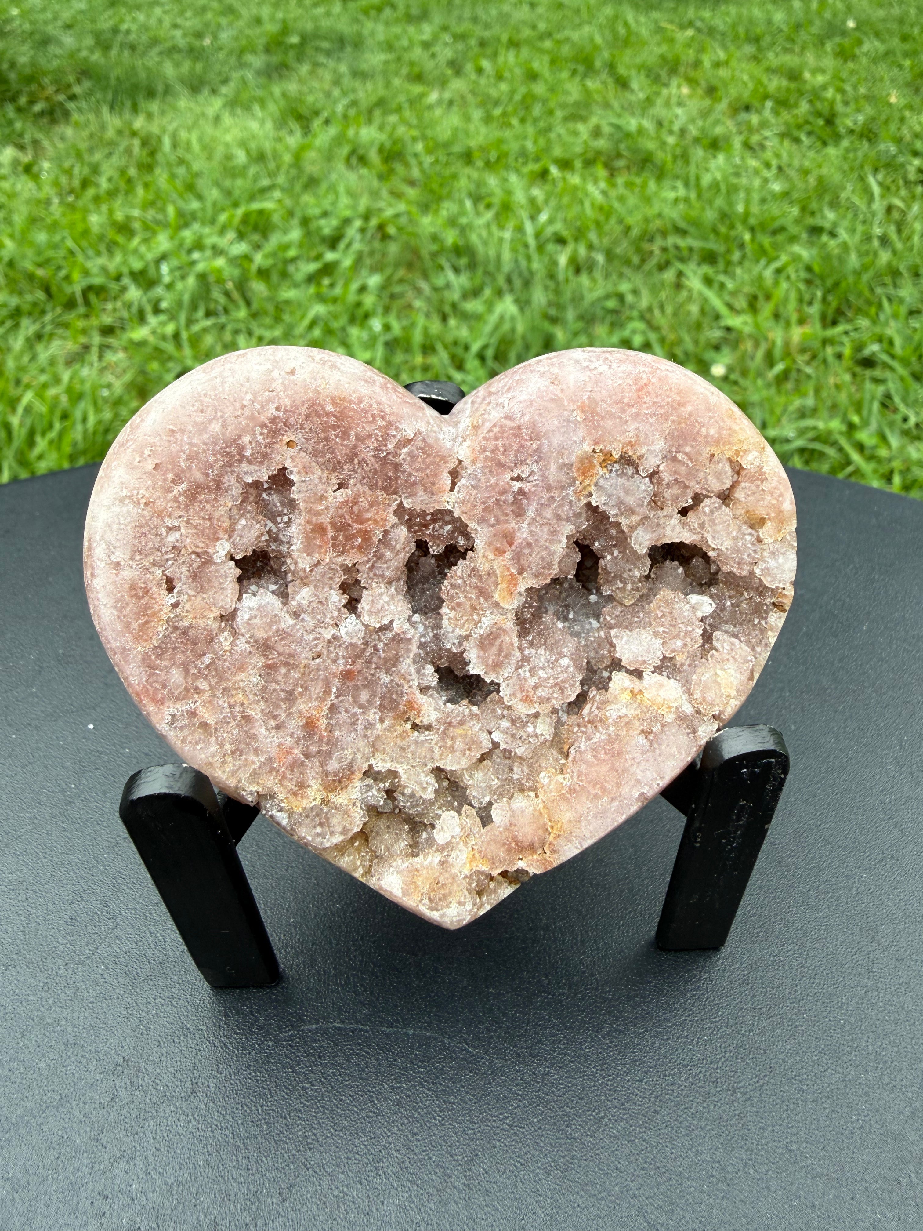 Druzy Pink Amethyst Heart