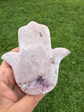 Pink Amethyst Hamsa Hand