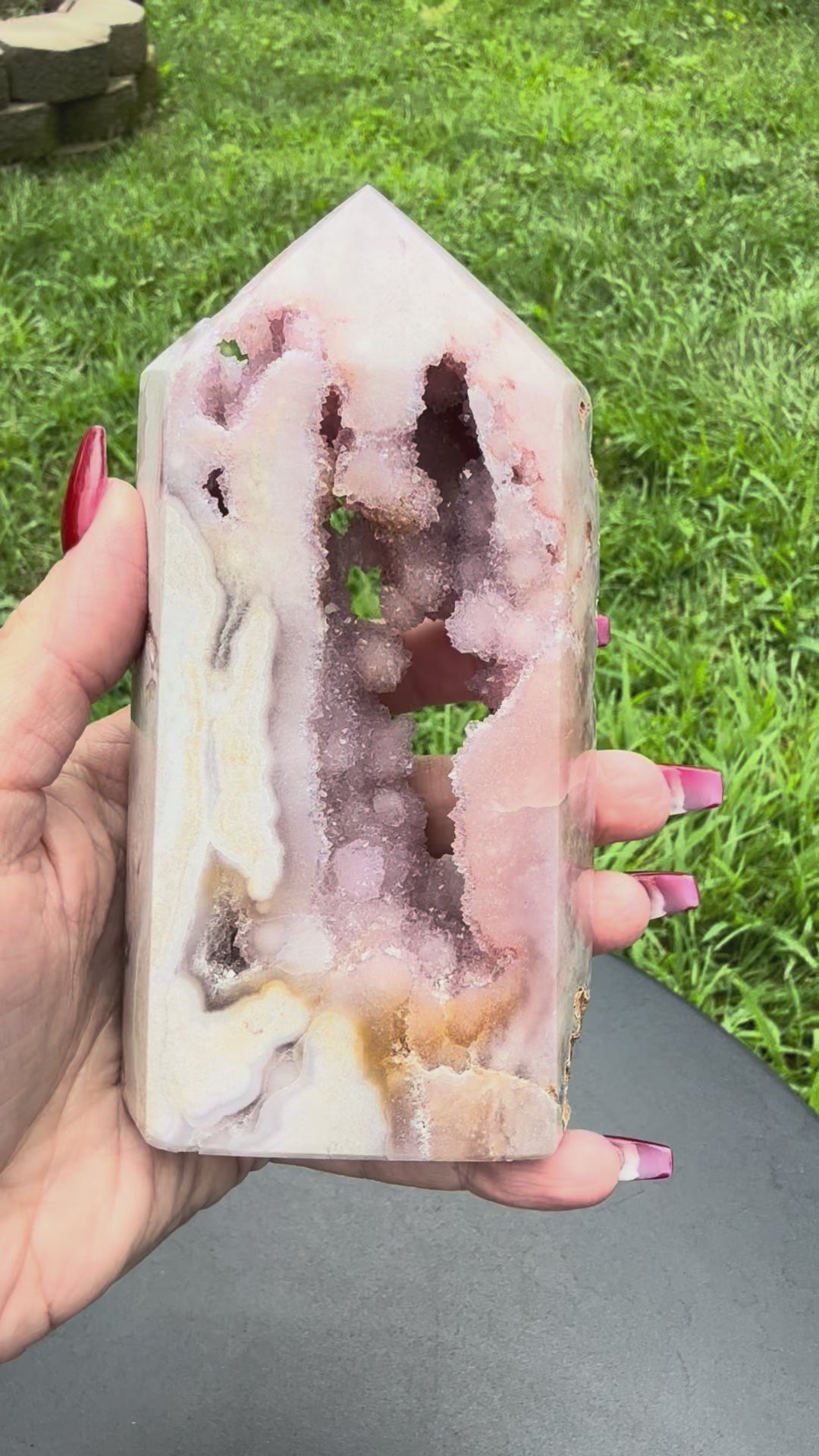 Pink Amethyst Druzy Tower