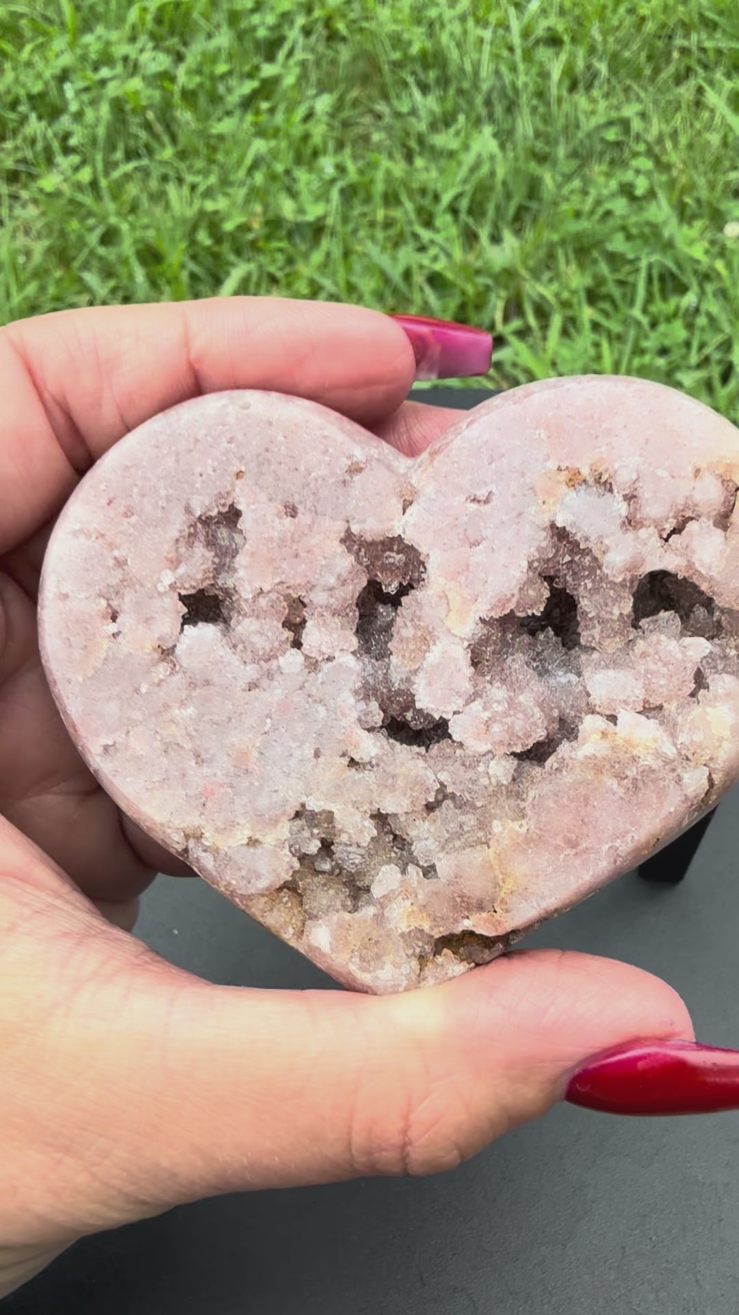 Druzy Pink Amethyst Heart